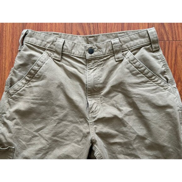 Carhartt B147 DKH Khaki Original Fit Canvas Carpenter Work Shorts Men's Size 32 - Picture 2 of 8